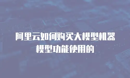 阿里云如何购买大模型机器模型功能使用的