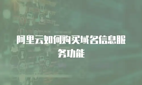阿里云如何购买域名信息服务功能