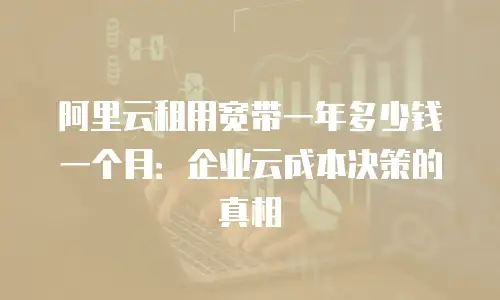 阿里云租用宽带一年多少钱一个月：企业云成本决策的真相
