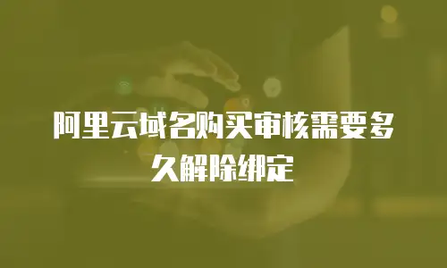 阿里云域名购买审核需要多久解除绑定