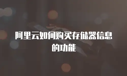 阿里云如何购买存储器信息的功能