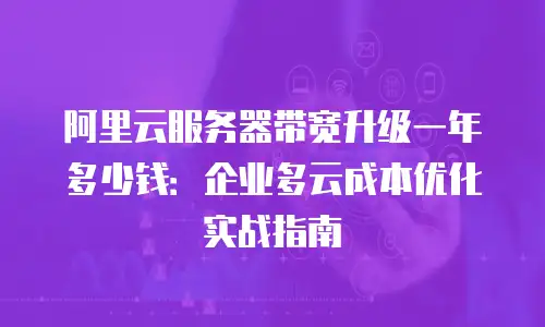 阿里云服务器带宽升级一年多少钱：企业多云成本优化实战指南