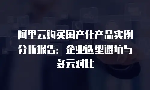 阿里云购买国产化产品实例分析报告：企业选型避坑与多云对比