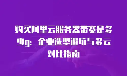 购买阿里云服务器带宽是多少g：企业选型避坑与多云对比指南