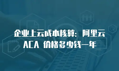 企业上云成本核算：阿里云 ACA 价格多少钱一年