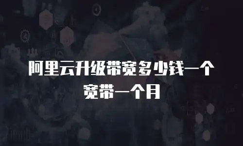 阿里云升级带宽多少钱一个宽带一个月