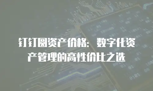 钉钉圆资产价格：数字化资产管理的高性价比之选