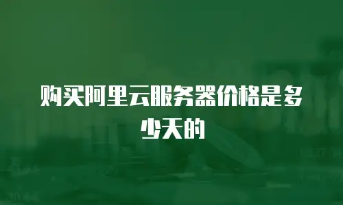购买阿里云服务器价格是多少天的