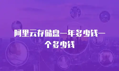阿里云存储盘一年多少钱一个多少钱