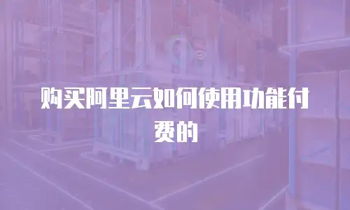 购买阿里云如何使用功能付费的