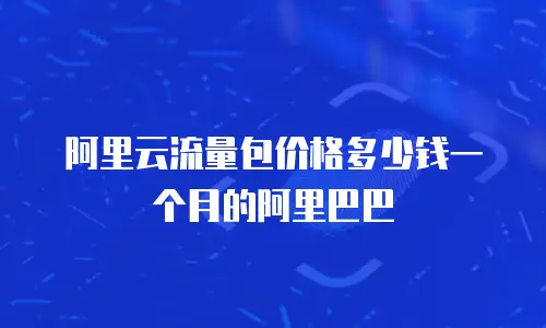 阿里云流量包价格多少钱一个月的阿里巴巴