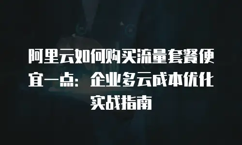 阿里云如何购买流量套餐便宜一点：企业多云成本优化实战指南