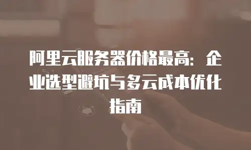 阿里云服务器价格最高：企业选型避坑与多云成本优化指南
