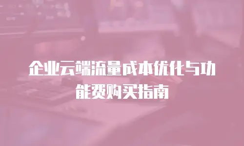 企业云端流量成本优化与功能费购买指南