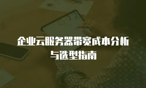 企业云服务器带宽成本分析与选型指南