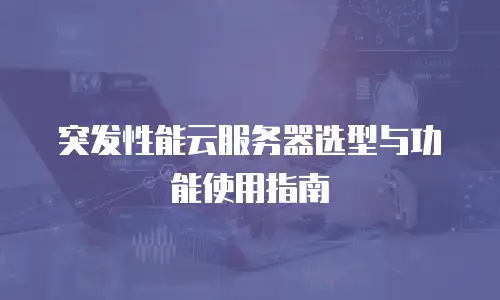 突发性能云服务器选型与功能使用指南