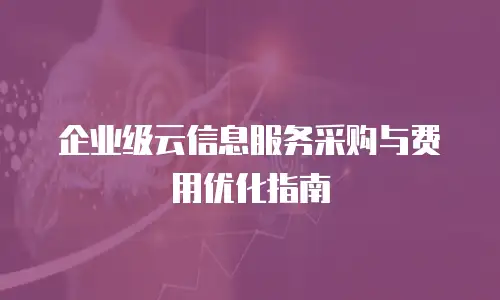 企业级云信息服务采购与费用优化指南