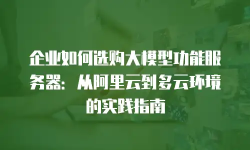 企业如何选购大模型功能服务器：从阿里云到多云环境的实践指南