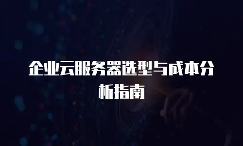 企业云服务器选型与成本分析指南