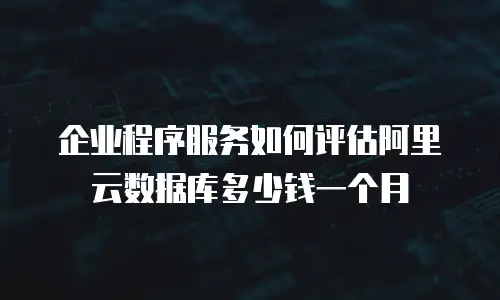 企业程序服务如何评估阿里云数据库多少钱一个月