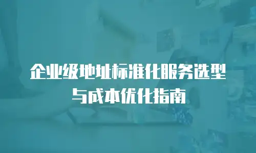 企业级地址标准化服务选型与成本优化指南