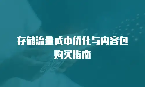 存储流量成本优化与内容包购买指南