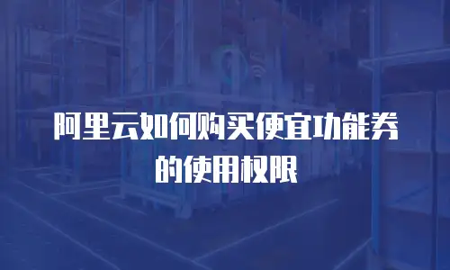 阿里云如何购买便宜功能券的使用权限