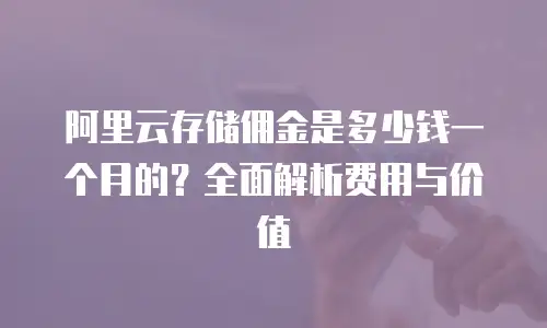 阿里云存储佣金是多少钱一个月的？全面解析费用与价值