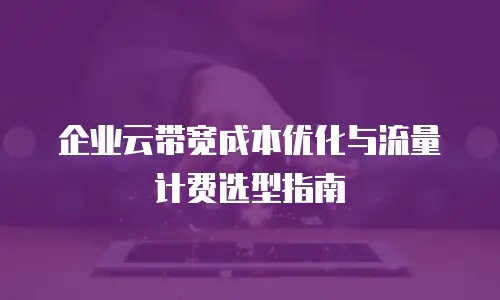 企业云带宽成本优化与流量计费选型指南