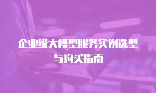 企业级大模型服务实例选型与购买指南