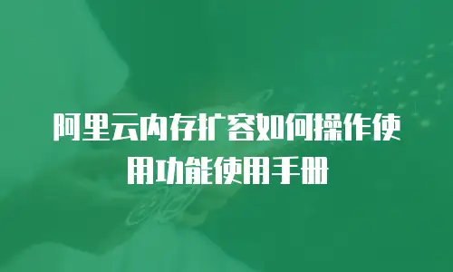 阿里云内存扩容如何操作使用功能使用手册