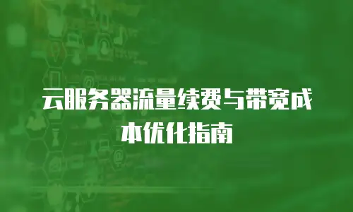 云服务器流量续费与带宽成本优化指南