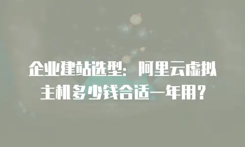 企业建站选型：阿里云虚拟主机多少钱合适一年用？