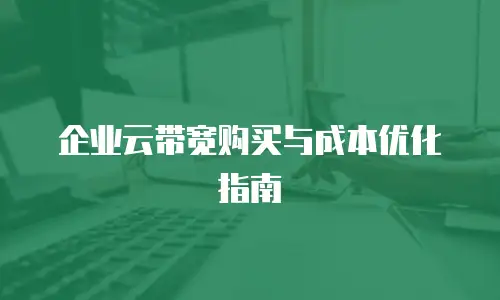 企业云带宽购买与成本优化指南