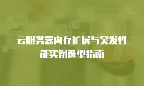 云服务器内存扩展与突发性能实例选型指南