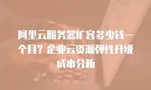 阿里云服务器扩容多少钱一个月？企业云资源弹性升级成本分析