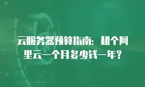 云服务器预算指南：租个阿里云一个月多少钱一年？