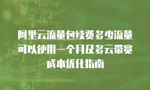 阿里云流量包续费多少流量可以使用一个月及多云带宽成本优化指南