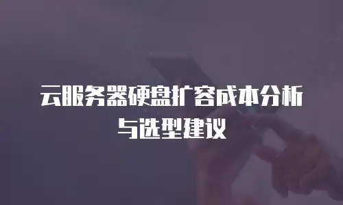 云服务器硬盘扩容成本分析与选型建议