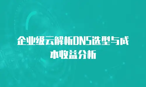 企业级云解析DNS选型与成本收益分析