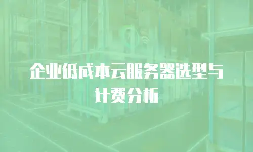 企业低成本云服务器选型与计费分析