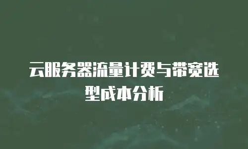 云服务器流量计费与带宽选型成本分析