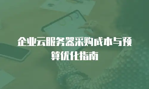 企业云服务器采购成本与预算优化指南