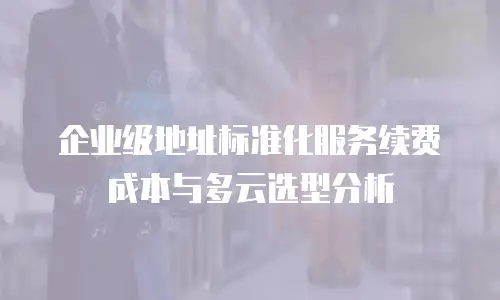 企业级地址标准化服务续费成本与多云选型分析