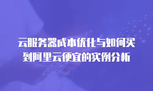 云服务器成本优化与如何买到阿里云便宜的实例分析