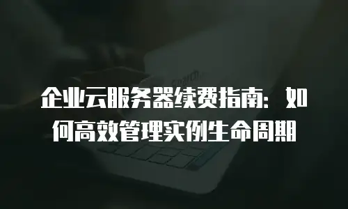企业云服务器续费指南：如何高效管理实例生命周期