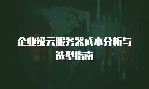 企业级云服务器成本分析与选型指南