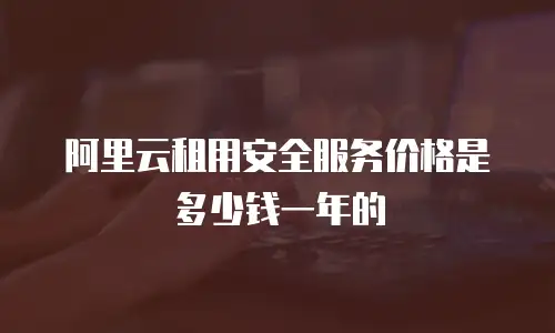 阿里云租用安全服务价格是多少钱一年的