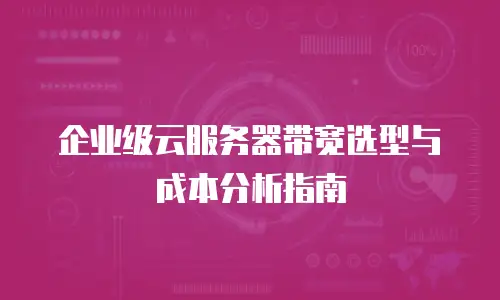 企业级云服务器带宽选型与成本分析指南