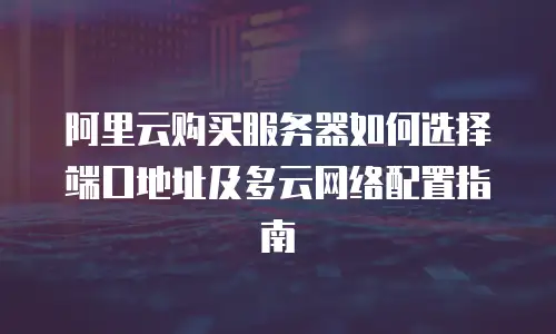 阿里云购买服务器如何选择端口地址及多云网络配置指南